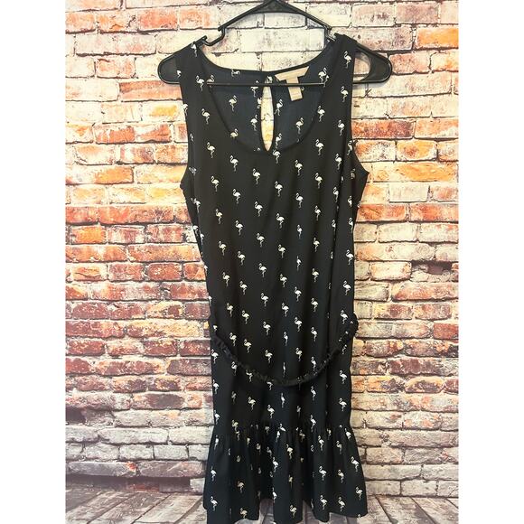 Banana Republic flamingo sleeveless ruffled black white dress women's size 4 - Picture 1 of 4